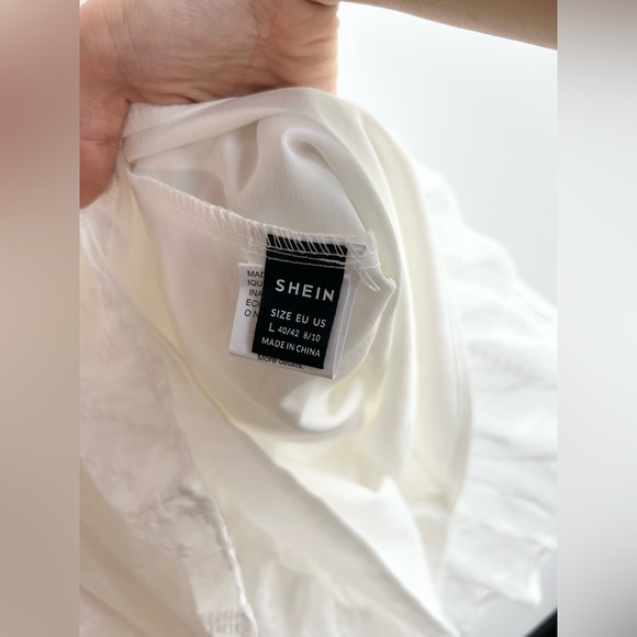 Summer textured white dress, large - Picture 3 of 4